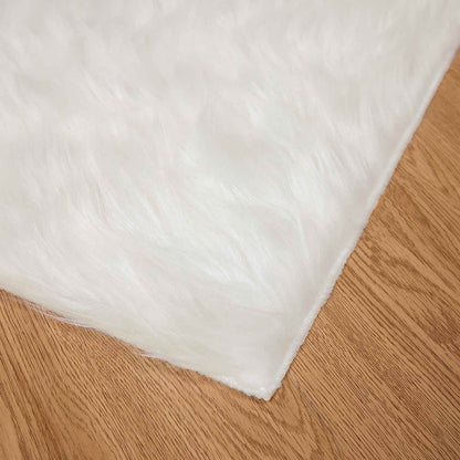 Faux Sheepskin Rug TAFALLA White 160 x 230 cm Polyester
