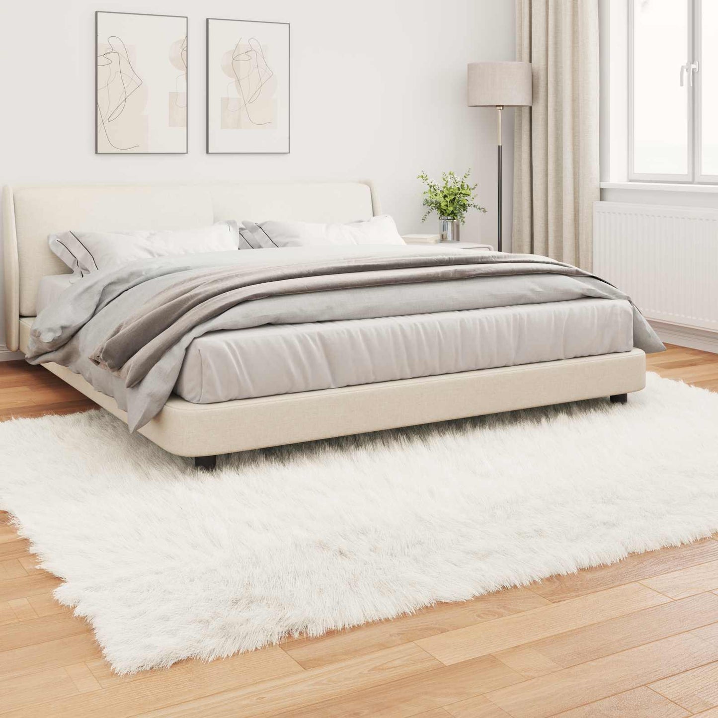 Faux Sheepskin Rug TAFALLA White 200 x 280 cm Polyester