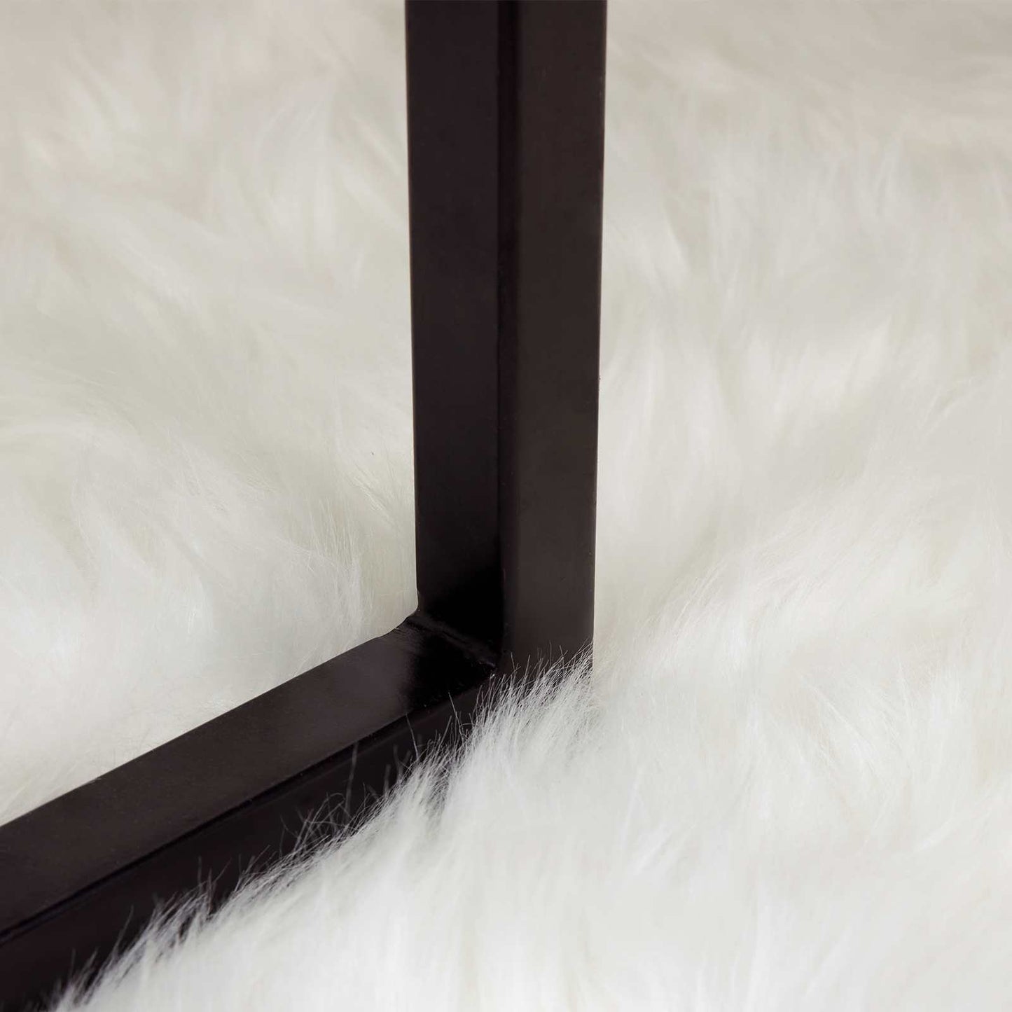 Faux Sheepskin Rug TAFALLA White 120 x 120 cm Polyester