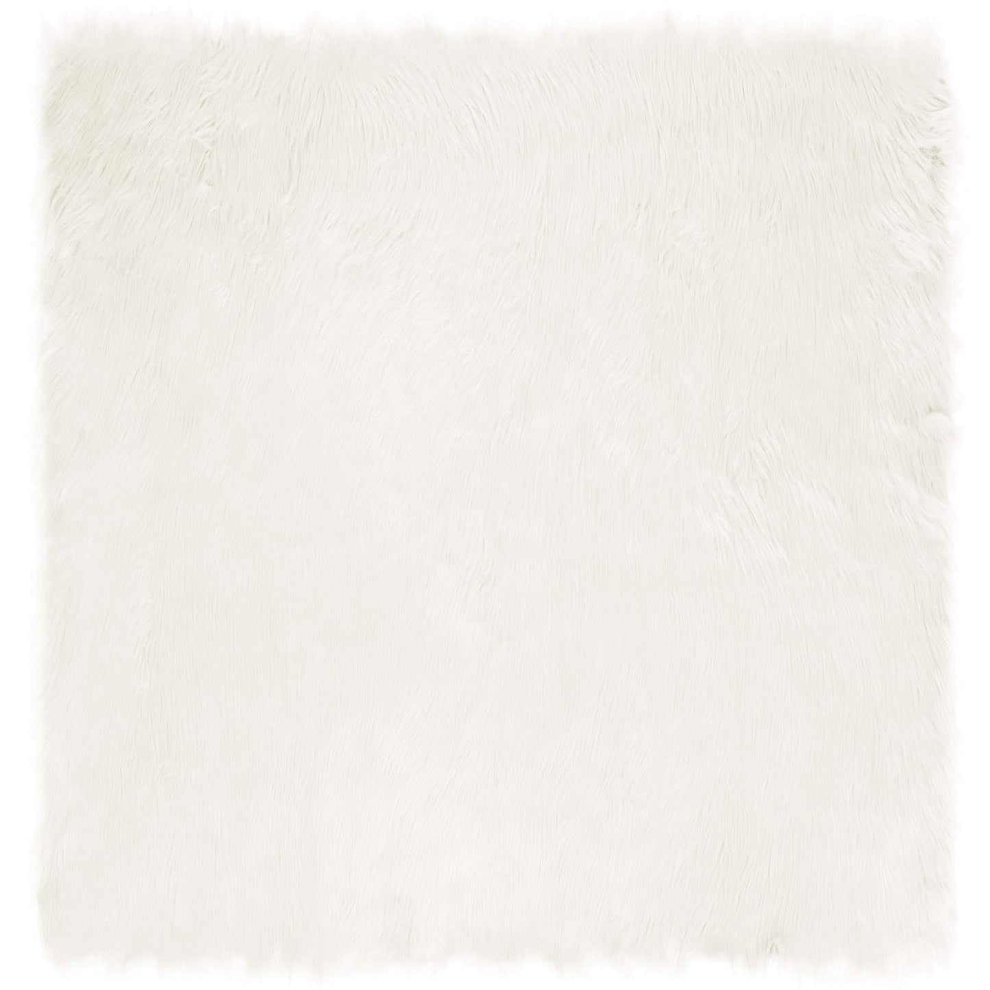 Faux Sheepskin Rug TAFALLA White 120 x 120 cm Polyester
