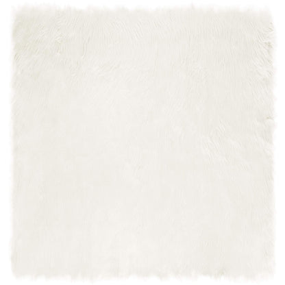 Faux Sheepskin Rug TAFALLA White 120 x 120 cm Polyester