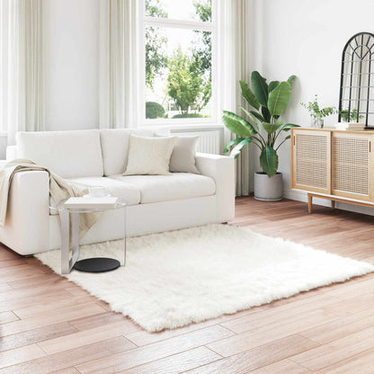 Faux Sheepskin Rug TAFALLA White 160 x 160 cm Polyester