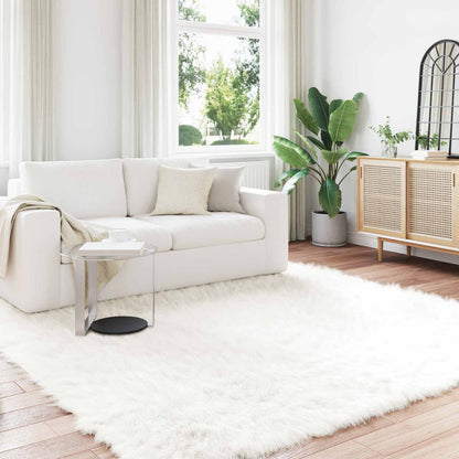 Faux Sheepskin Rug TAFALLA White 240 x 240 cm Polyester