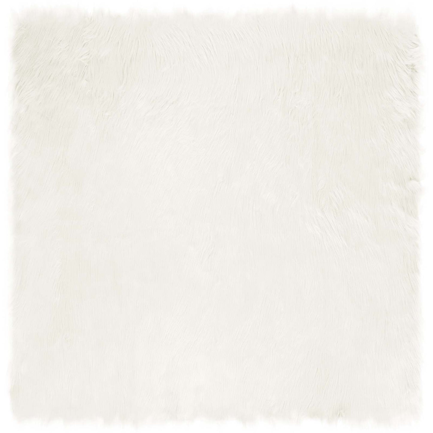Faux Sheepskin Rug TAFALLA White 240 x 240 cm Polyester