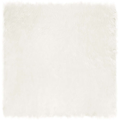 Faux Sheepskin Rug TAFALLA White 240 x 240 cm Polyester