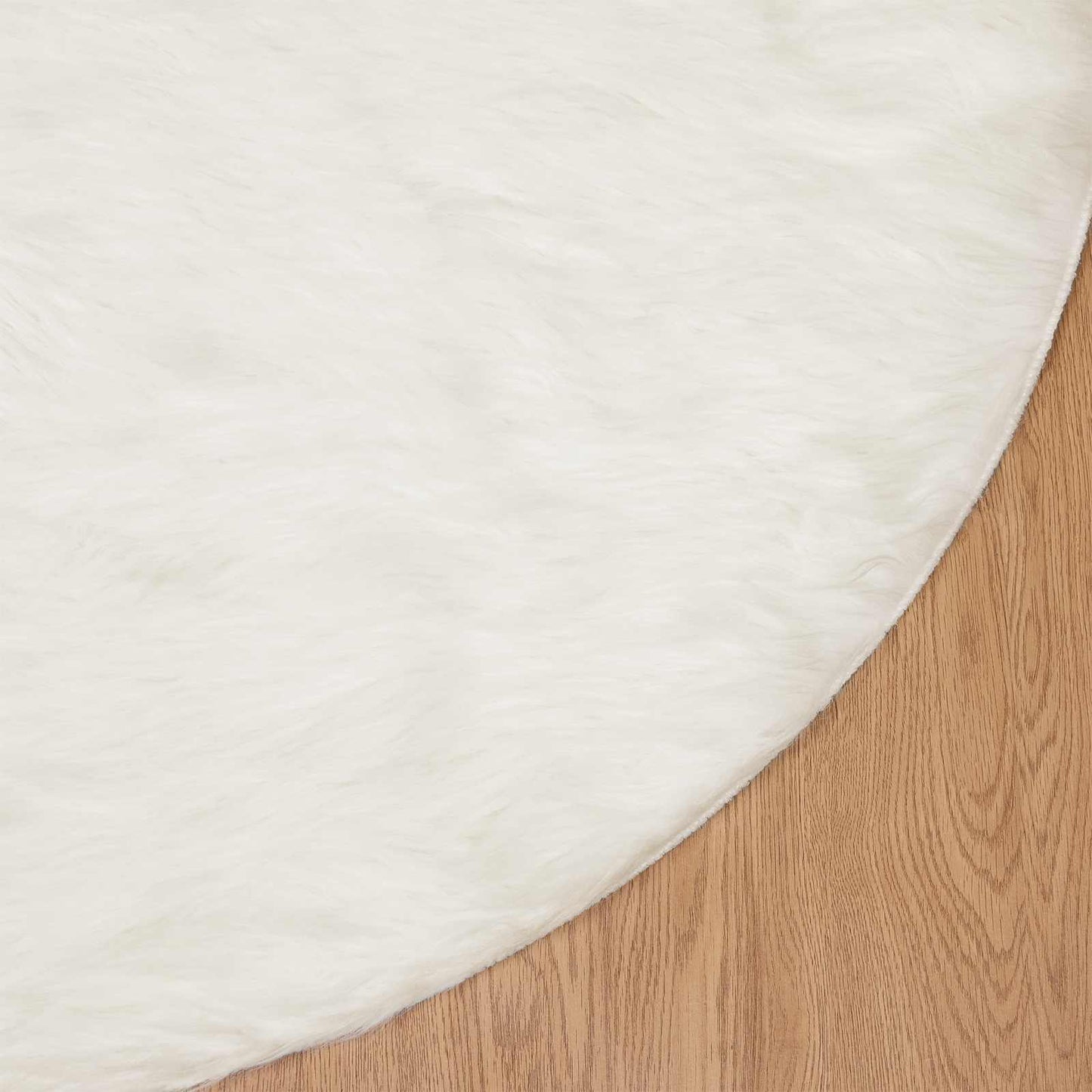 Faux Sheepskin Rug TAFALLA White Ø 80 cm Polyester