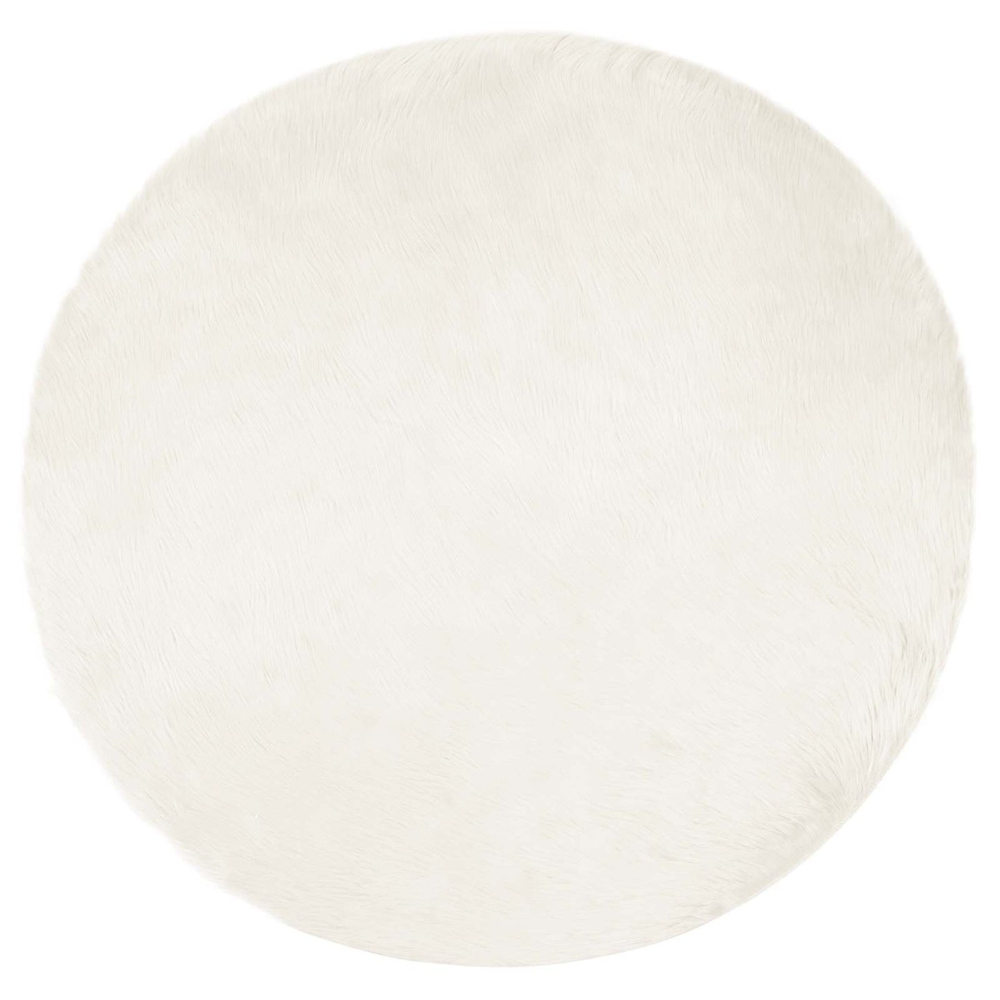 Faux Sheepskin Rug TAFALLA White Ø 100 cm Polyester