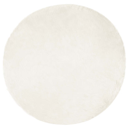 Faux Sheepskin Rug TAFALLA White Ø 160 cm Polyester