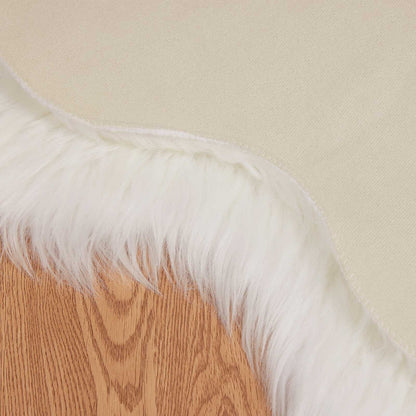 Faux Sheepskin Rug TAFALLA White 60 x 90 cm Polyester