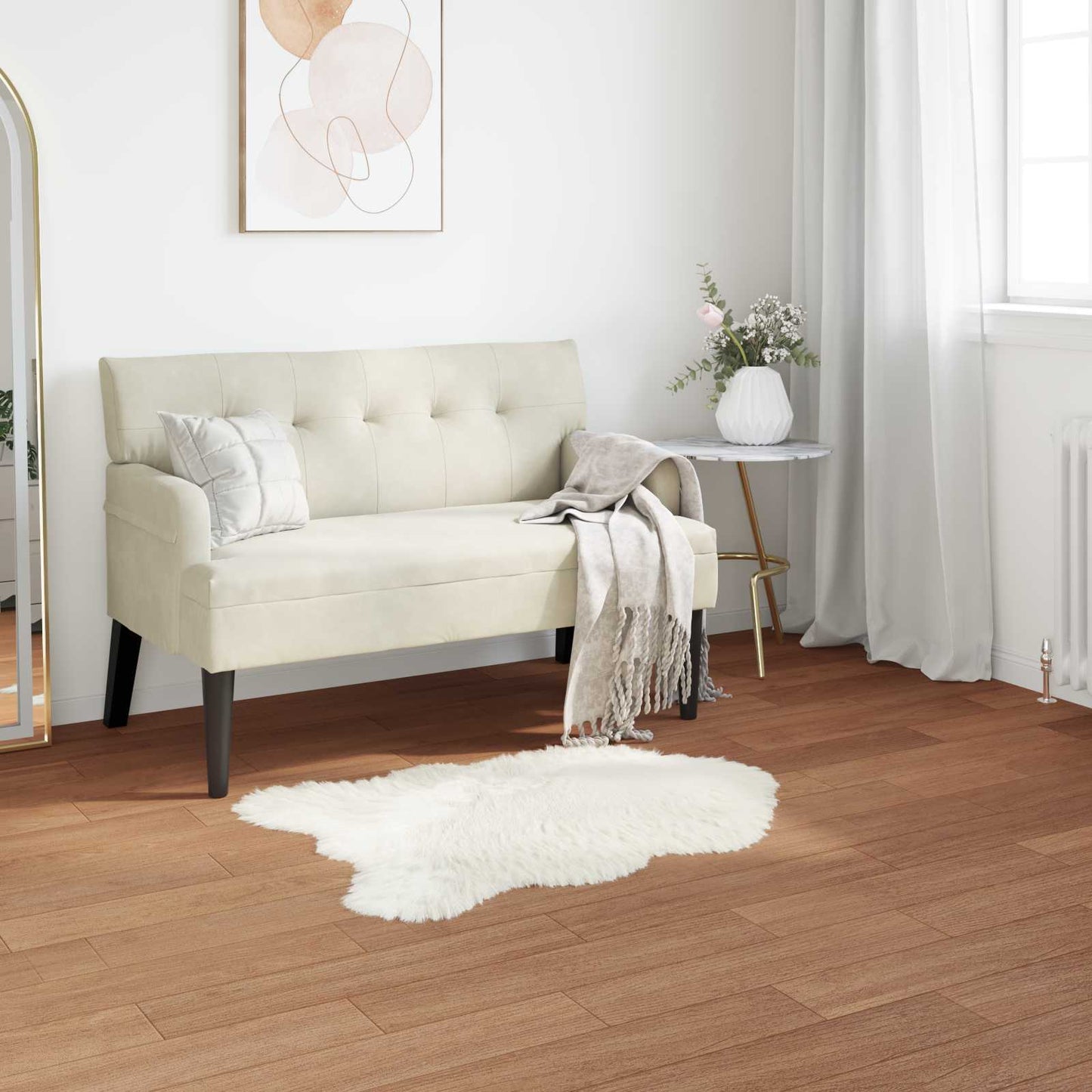Faux Sheepskin Rug TAFALLA White 60 x 90 cm Polyester