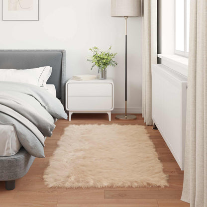 Faux Sheepskin Rug TAFALLA Beige 80 x 150 cm Polyester