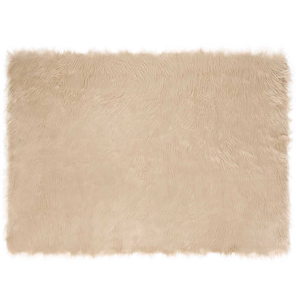 Faux Sheepskin Rug TAFALLA Beige 120 x 170 cm Polyester
