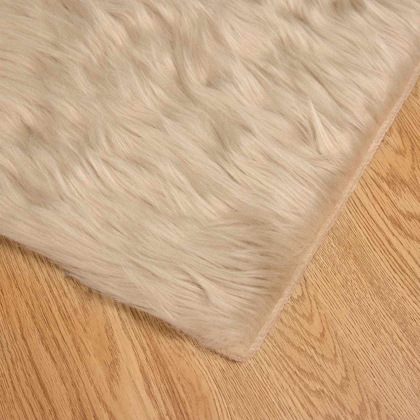 Faux Sheepskin Rug TAFALLA Beige 140 x 200 cm Polyester