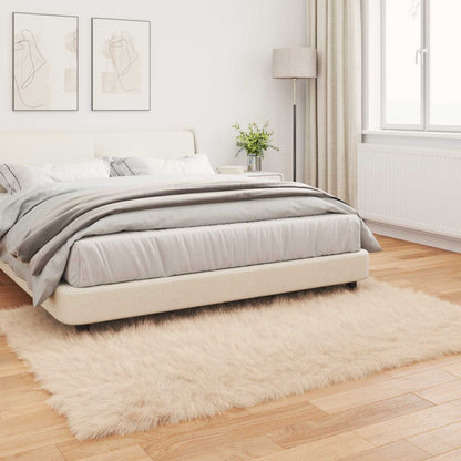 Faux Sheepskin Rug TAFALLA Beige 140 x 200 cm Polyester