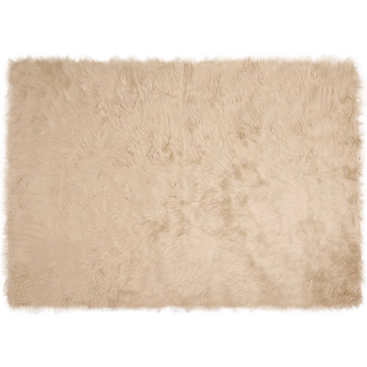 Faux Sheepskin Rug TAFALLA Beige 140 x 200 cm Polyester