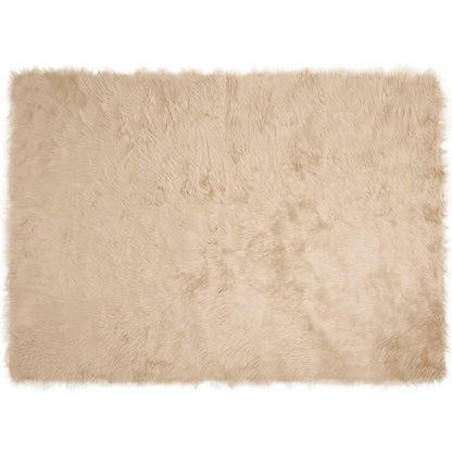 Faux Sheepskin Rug TAFALLA Beige 160 x 230 cm Polyester