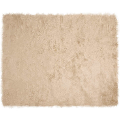 Faux Sheepskin Rug TAFALLA Beige 200 x 280 cm Polyester