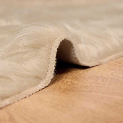 Faux Sheepskin Rug TAFALLA Beige 240 x 340 cm Polyester