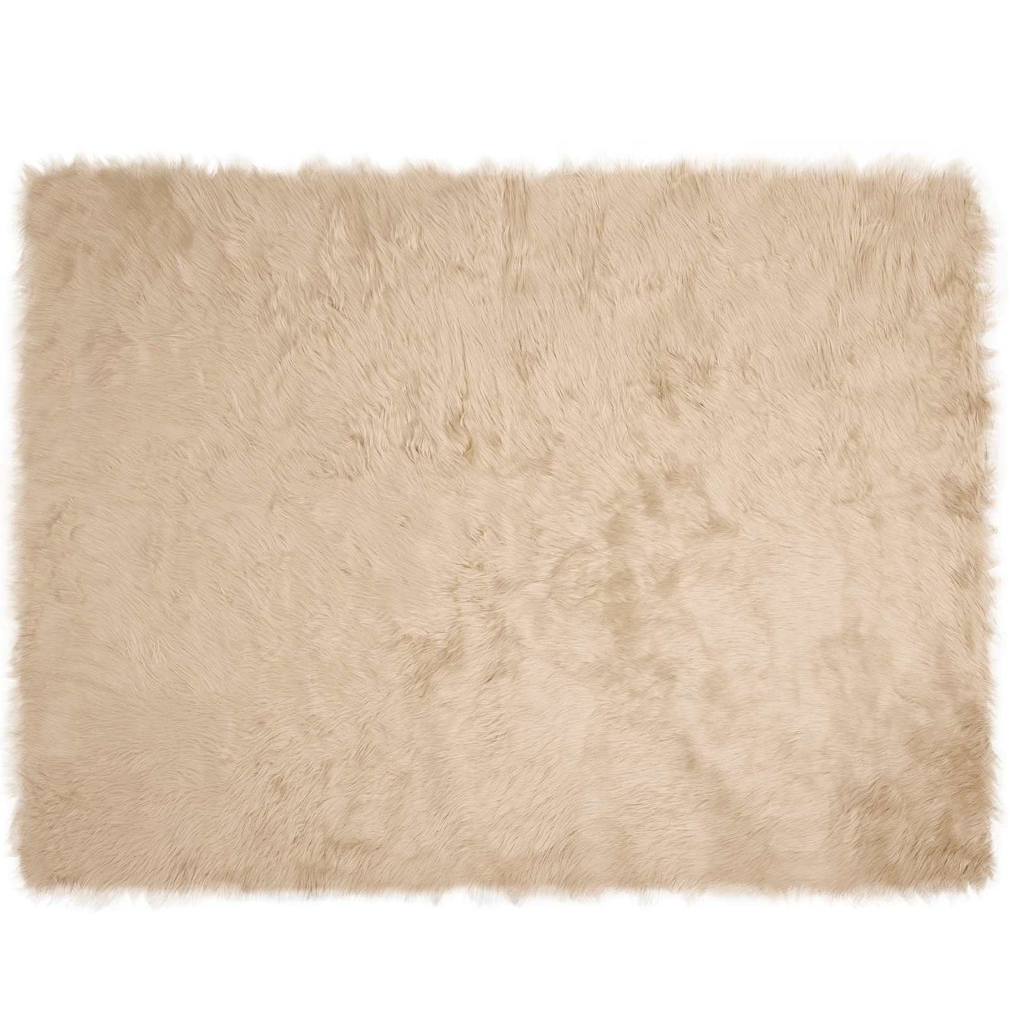Faux Sheepskin Rug TAFALLA Beige 240 x 340 cm Polyester