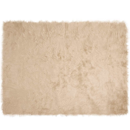 Faux Sheepskin Rug TAFALLA Beige 240 x 340 cm Polyester