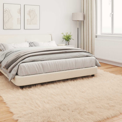 Faux Sheepskin Rug TAFALLA Beige 200 x 200 cm Polyester
