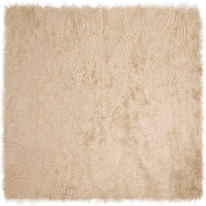 Faux Sheepskin Rug TAFALLA Beige 240 x 240 cm Polyester