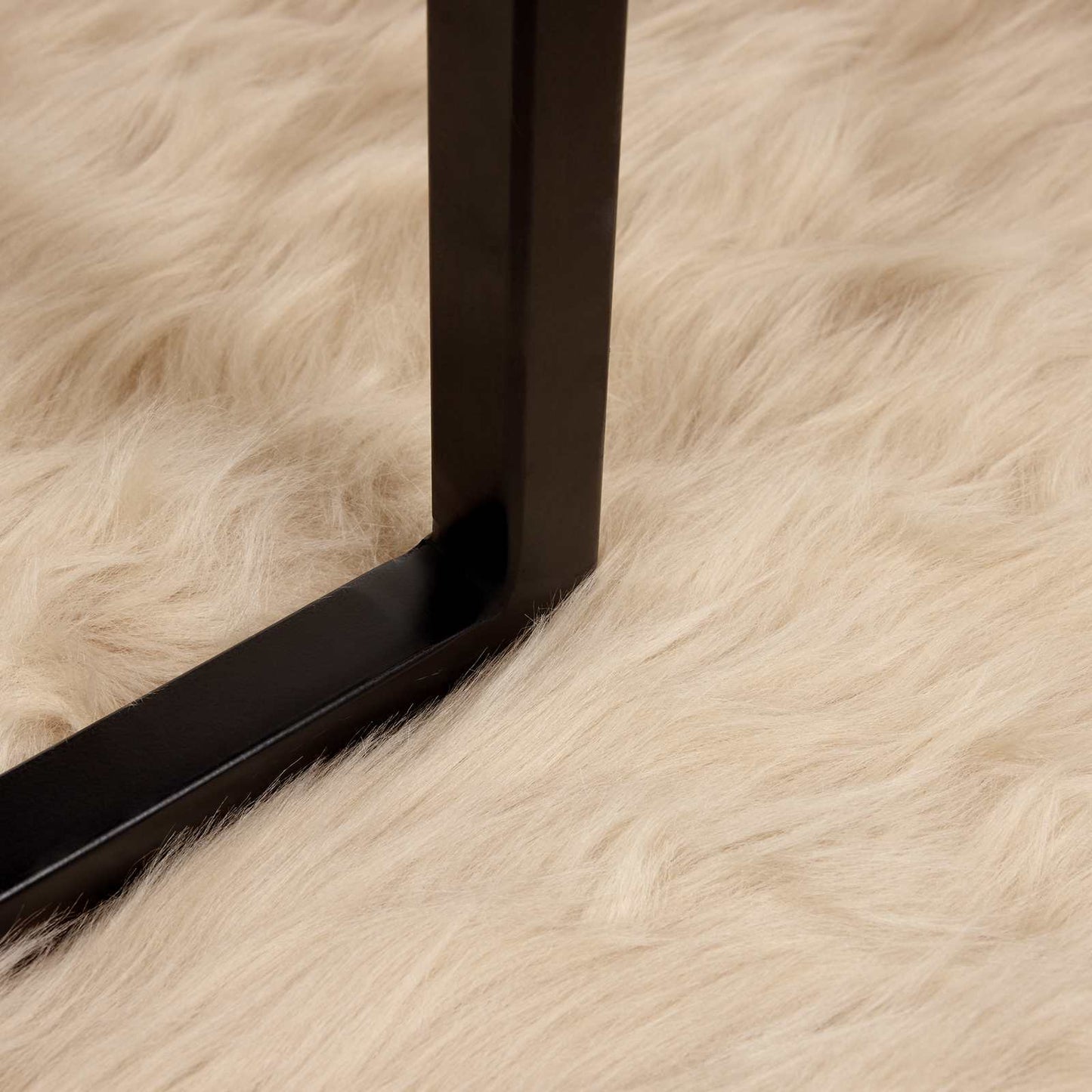 Faux Sheepskin Rug TAFALLA Beige Ø 120 cm Polyester