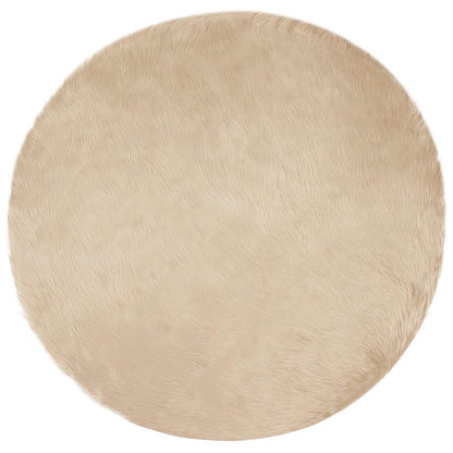 Faux Sheepskin Rug TAFALLA Beige Ø 200 cm Polyester