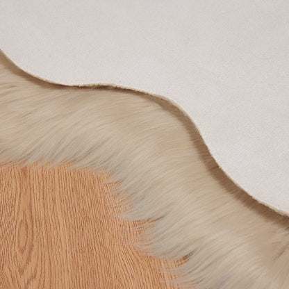 Faux Sheepskin Rug TAFALLA Beige 50 x 80 cm Polyester