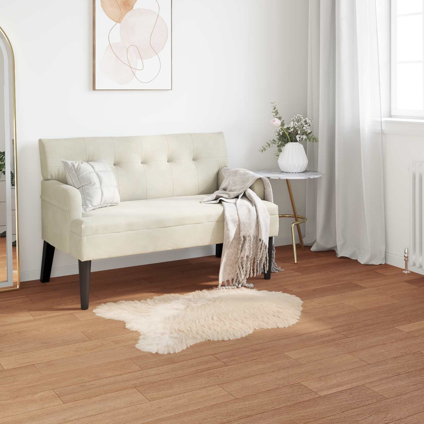 Faux Sheepskin Rug TAFALLA Beige 50 x 80 cm Polyester