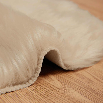 Faux Sheepskin Rug TAFALLA Beige 60 x 90 cm Polyester
