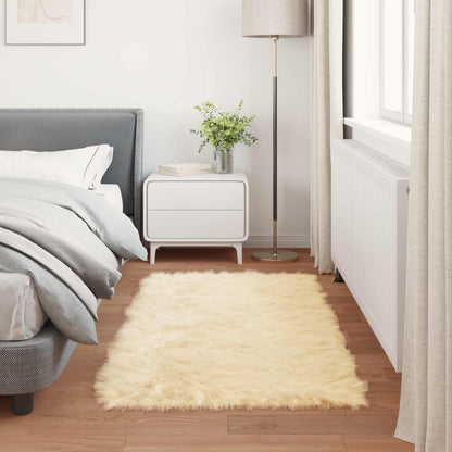 Faux Sheepskin Rug TAFALLA Cream 60 x 110 cm Polyester