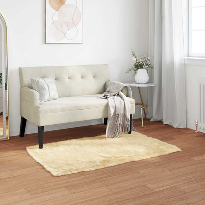 Faux Sheepskin Rug TAFALLA Cream 80 x 150 cm Polyester