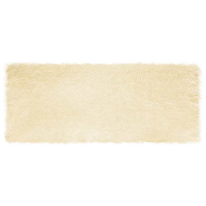 Faux Sheepskin Rug TAFALLA Cream 80 x 200 cm Polyester