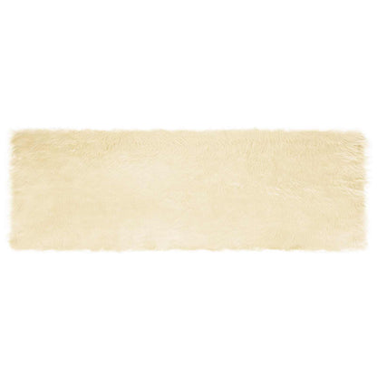 Faux Sheepskin Rug TAFALLA Cream 80 x 250 cm Polyester