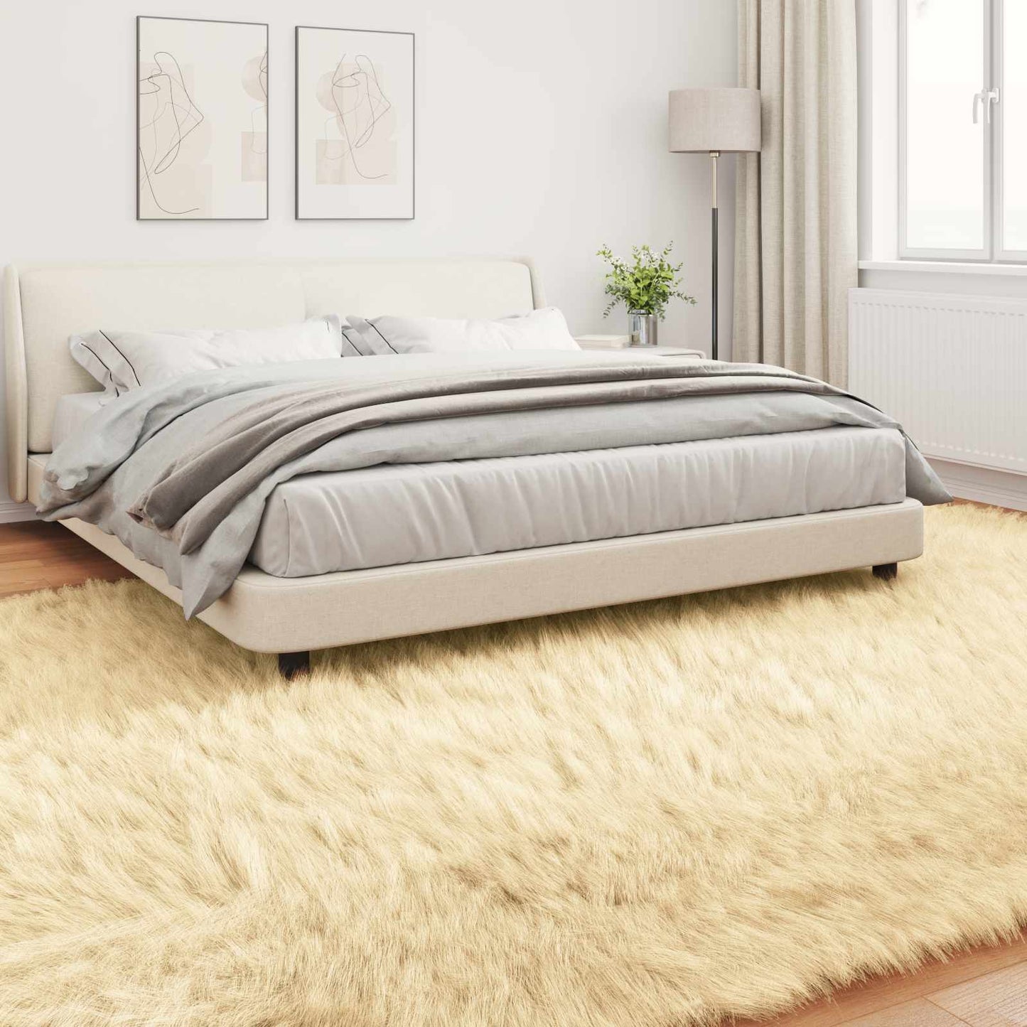 Faux Sheepskin Rug TAFALLA Cream 240 x 340 cm Polyester