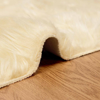 Faux Sheepskin Rug TAFALLA Cream 120 x 120 cm Polyester