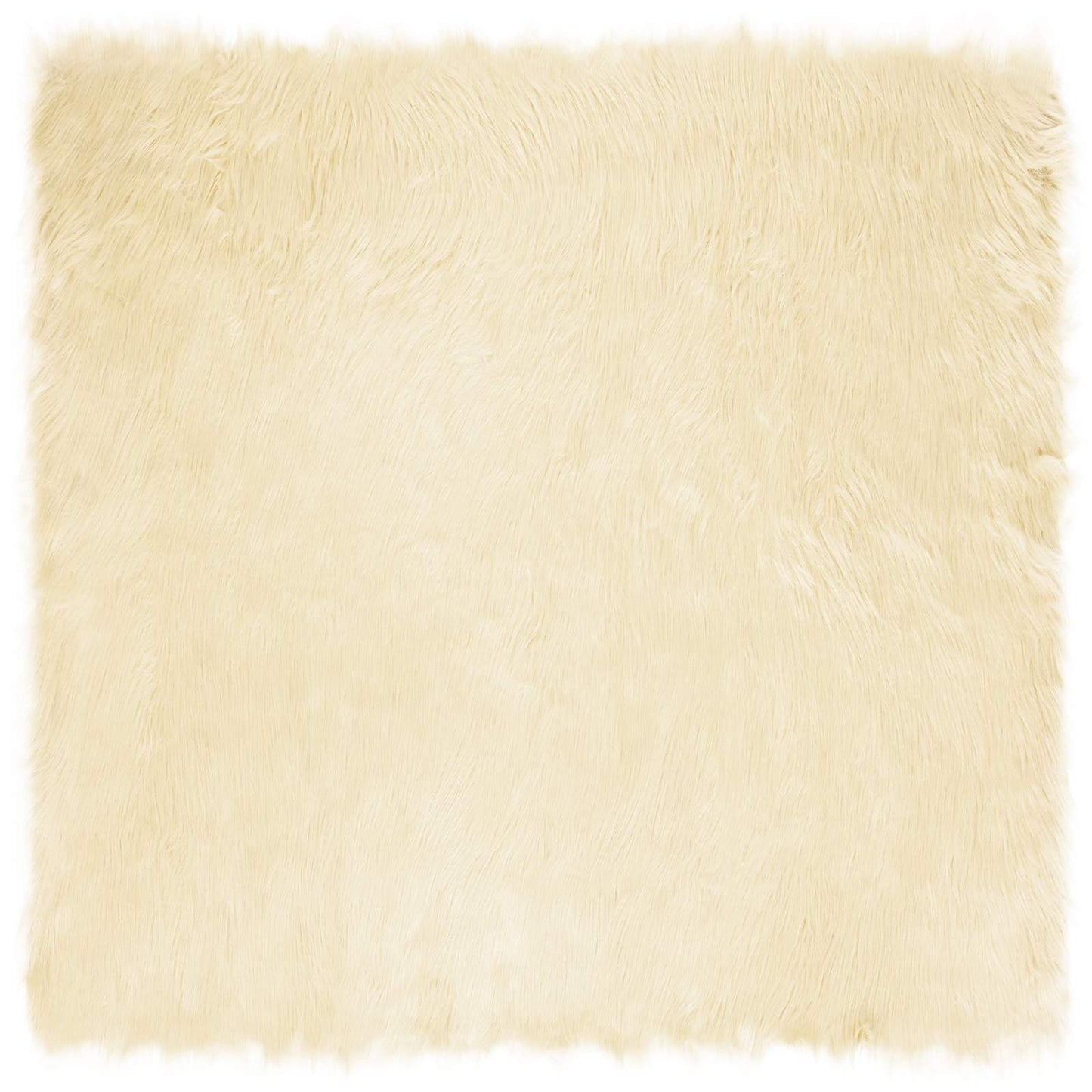 Faux Sheepskin Rug TAFALLA Cream 120 x 120 cm Polyester