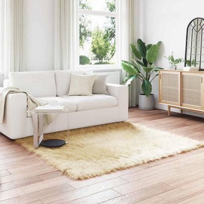 Faux Sheepskin Rug TAFALLA Cream 160 x 160 cm Polyester