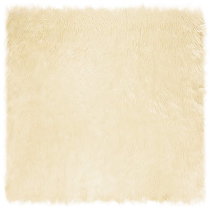 Faux Sheepskin Rug TAFALLA Cream 200 x 200 cm Polyester