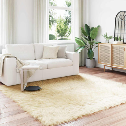 Faux Sheepskin Rug TAFALLA Cream 240 x 240 cm Polyester