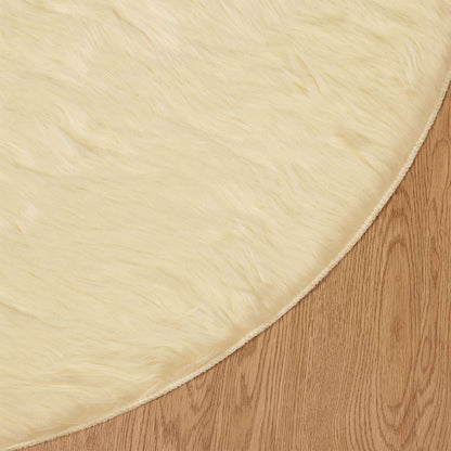 Faux Sheepskin Rug TAFALLA Cream Ø 200 cm Polyester