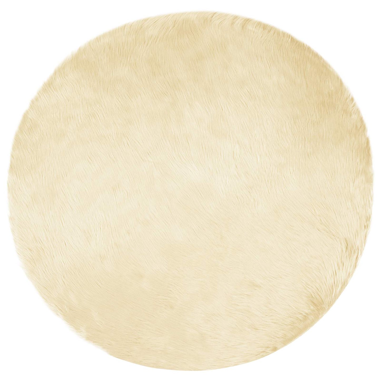 Faux Sheepskin Rug TAFALLA Cream Ø 200 cm Polyester