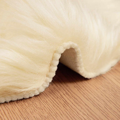 Faux Sheepskin Rug TAFALLA Cream 50 x 80 cm Polyester