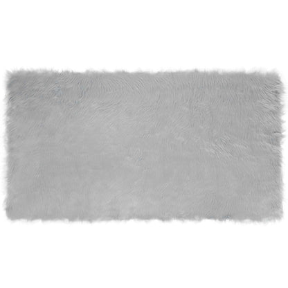 Faux Sheepskin Rug TAFALLA Grey 60 x 110 cm Polyester