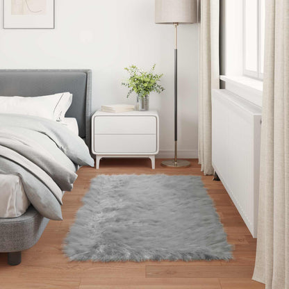 Faux Sheepskin Rug TAFALLA Grey 80 x 150 cm Polyester