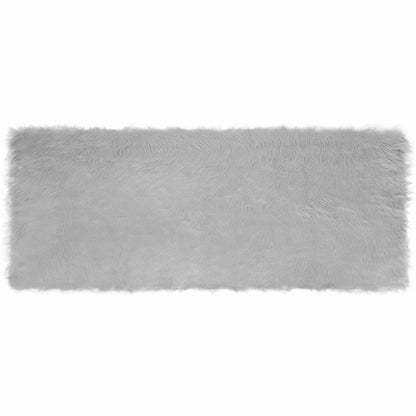 Faux Sheepskin Rug TAFALLA Grey 80 x 200 cm Polyester