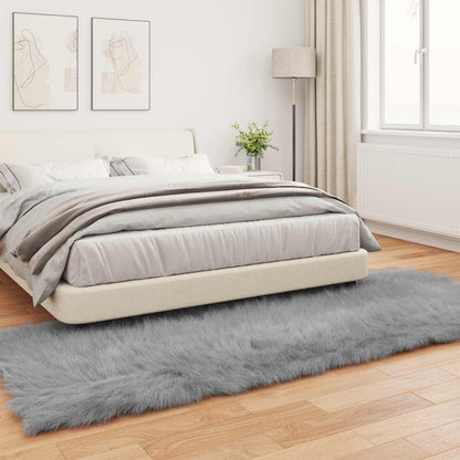 Faux Sheepskin Rug TAFALLA Grey 80 x 250 cm Polyester