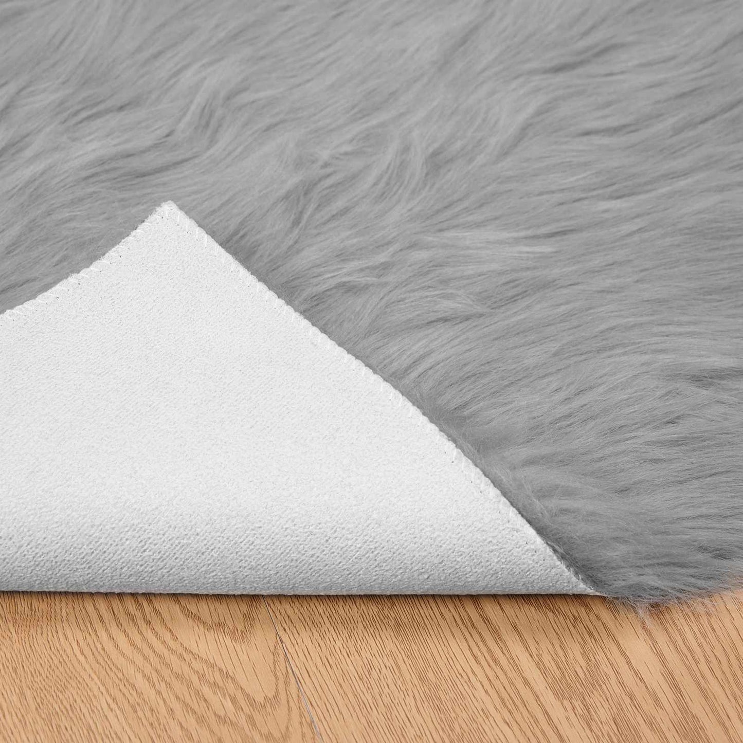 Faux Sheepskin Rug TAFALLA Grey 120 x 170 cm Polyester