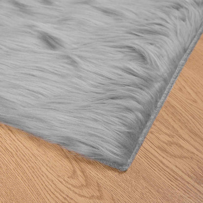 Faux Sheepskin Rug TAFALLA Grey 140 x 200 cm Polyester